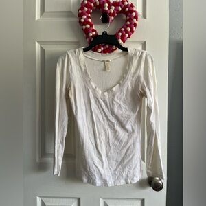 long sleeve white top